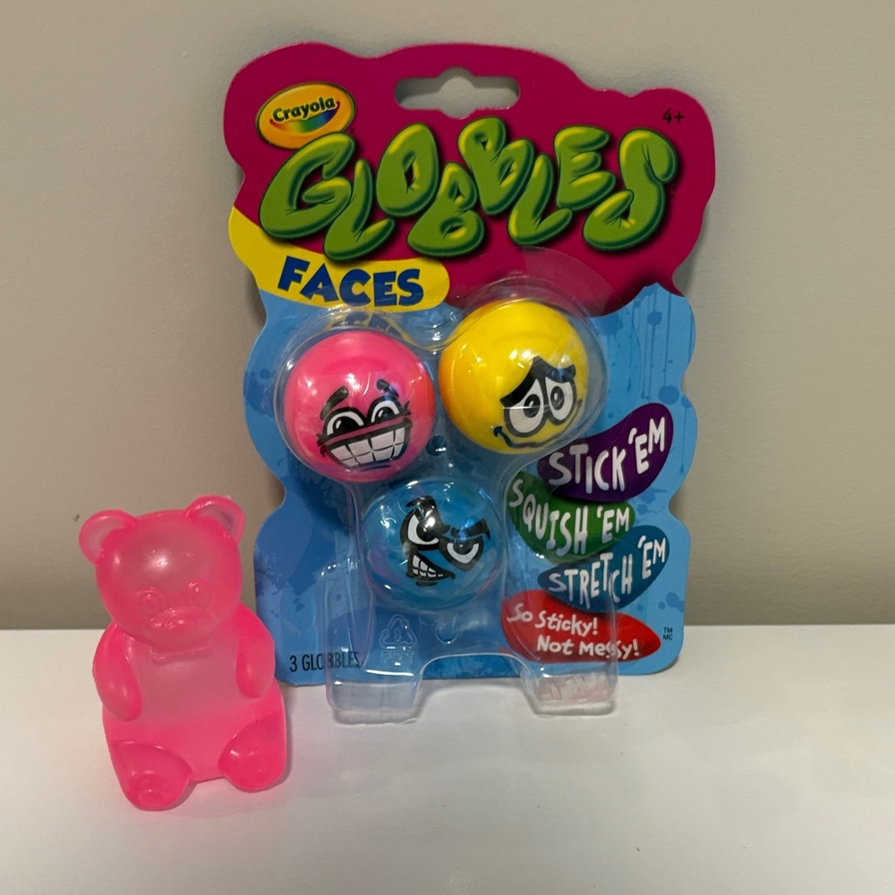 Crayola Gobbles Faces Sticky Squish Balls - Pink, Yellow, Blue
